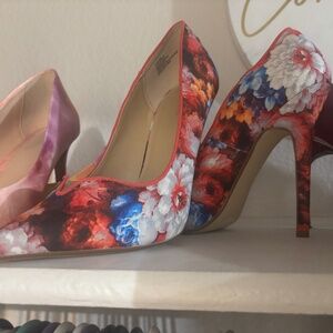 JustFab Floral Print Heels